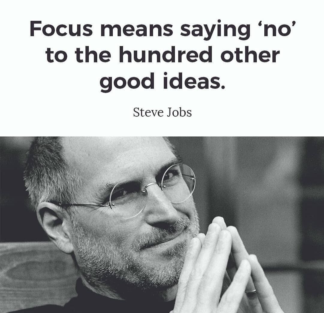 safehack_in's tweet image. Steve Jobs on Focus.

Focus means saying &apos;no&apos; to 
the hundreds other good ideas.

#motivation #focus