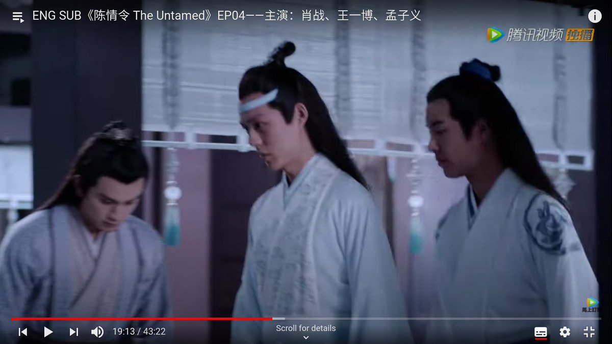 Oh, that's really interesting--I hadn't even noticed it before, but the two disciples that walk by MY when he's waiting for LXC aren't even from the same Sect. Lan and Jiang, it looks like. It makes his isolation/marked-apart-ness feel more profound, somehow;