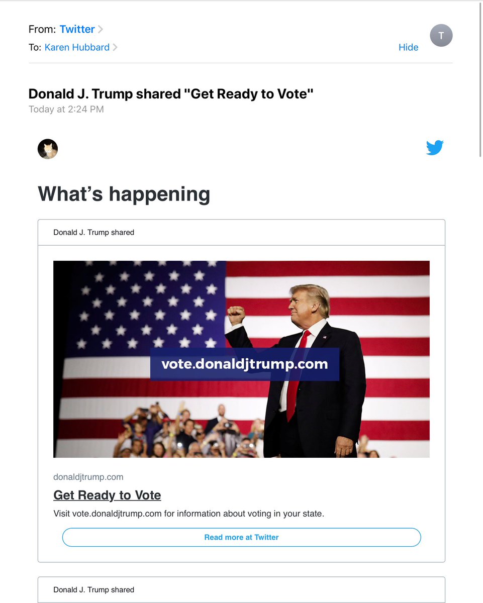 leuconia's tweet photo. @Twitter I blocked the orange buffoon, so why are you sending his tweets to my email? Get your shit together! https://t.co/ll9Q3PlygG