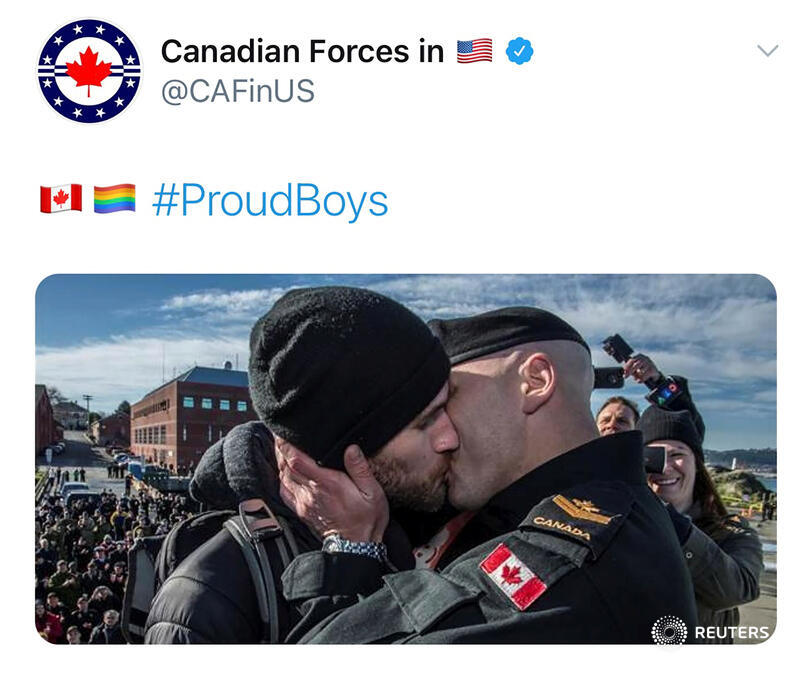 Twitter users are flooding the #ProudBoys hashtag on social media with images of LGBTQI+ pride, displacing posts made by neo-Nazis and white supremacists using the tag reut.rs/2SEQGnb