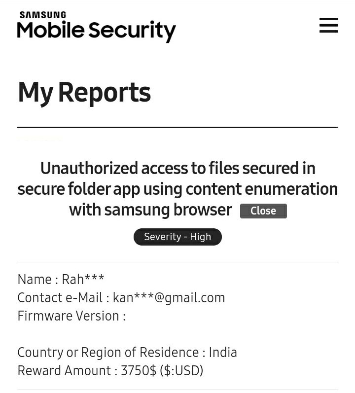 RahulKankrale's tweet image. Write-up is coming:
Secure folder (Samsung) vulnerability.
#androidvulnerability #bugbounty #samsung