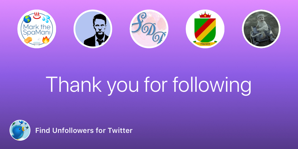 @MarktheSpaman, @unsuckEBAY, @SewPillows, @duchesshazard, @RichmanPoorman8
Thank you for following!
bit.ly/FindUnfollowers
#findunfollowers #findunfollow #unfollowersapp