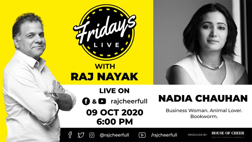 Traveller, Foodie and Nature lover. My guest this week is my dear friend, the high powered, intelligent & dynamic business woman, @nadiachauhan . #fridayslivewithrajnayak