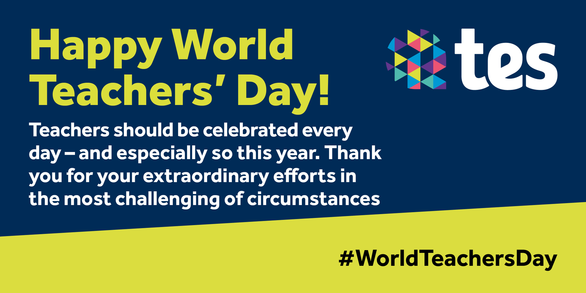 Happy World Teachers Day Tes On Twitter: "Happy #Worldteachersday, Everyone! Here's Our Message –  What Message Would You Like To Send To Teachers Across The World?  Https://T.co/Jnhftt9Zho" / Twitter