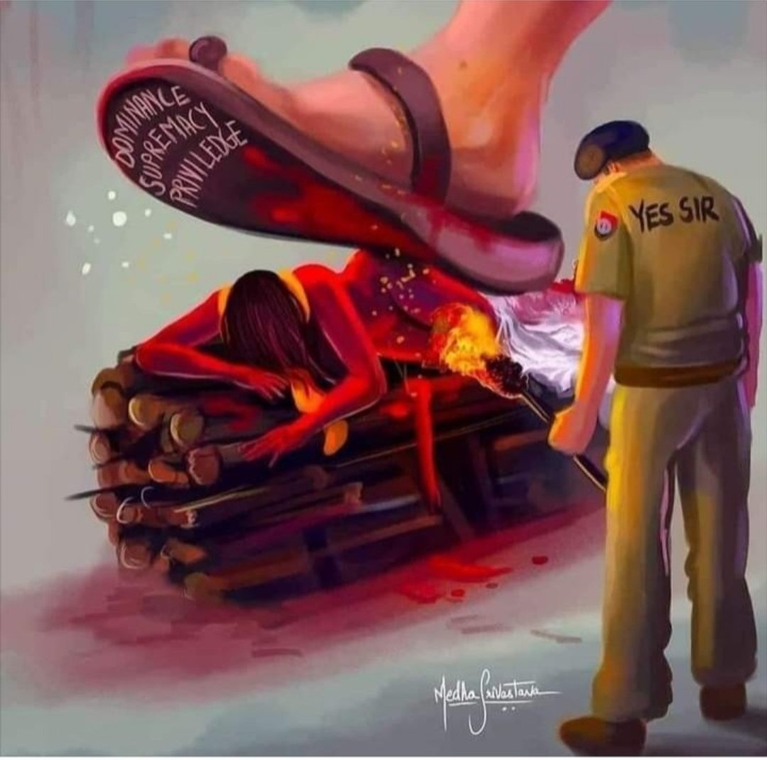 SHIVAMK91888380's tweet photo. Police played a praisable role in the negotiation with the victim's family by threatening them and for forcing them to change their statements.
#JusticeForNirbhayaOfHathras
#CivilServantsBehavingLikeSerpent
#StrictLawsForSexualOffences
#UniteAgainstRape
@ANI https://t.co/x6ixdm4cFf