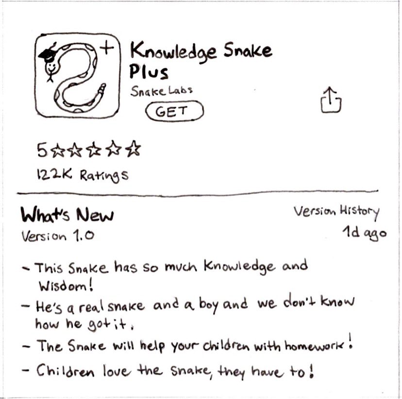 TIREHAUS's tweet photo. APPTOBER prompt 4: “Perfect Idea”
Education is important to me and I’m bringing Socially Distanced Learning into the 21st century with Snake Innovation that was but a dream before now. : “Knowledge Snake Plus” #apptober #apptober2020 https://t.co/WBoYrgUw4T