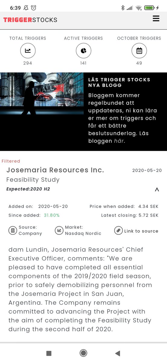 UltraofStocks's tweet image. Roligt att vi även nämner bolaget i Trigger Stocks, kanske var det så du hittade det?