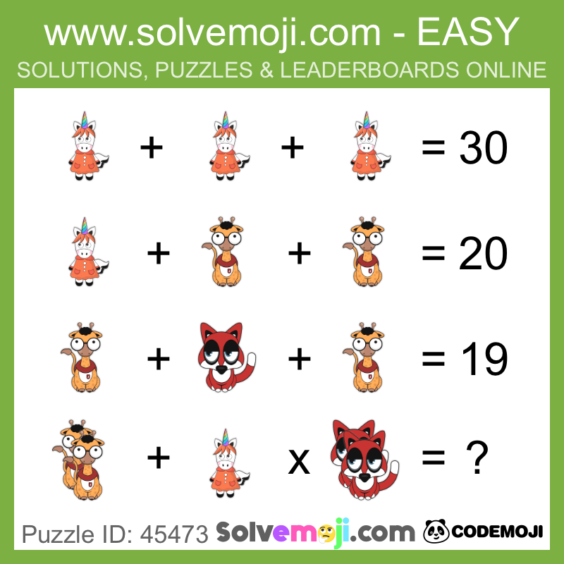 solvemoji's tweet photo. Math teacher? You will love our puzzles, try this easy puzzle!

#solvemoji #Codemoji https://t.co/0aFwlXkgCY