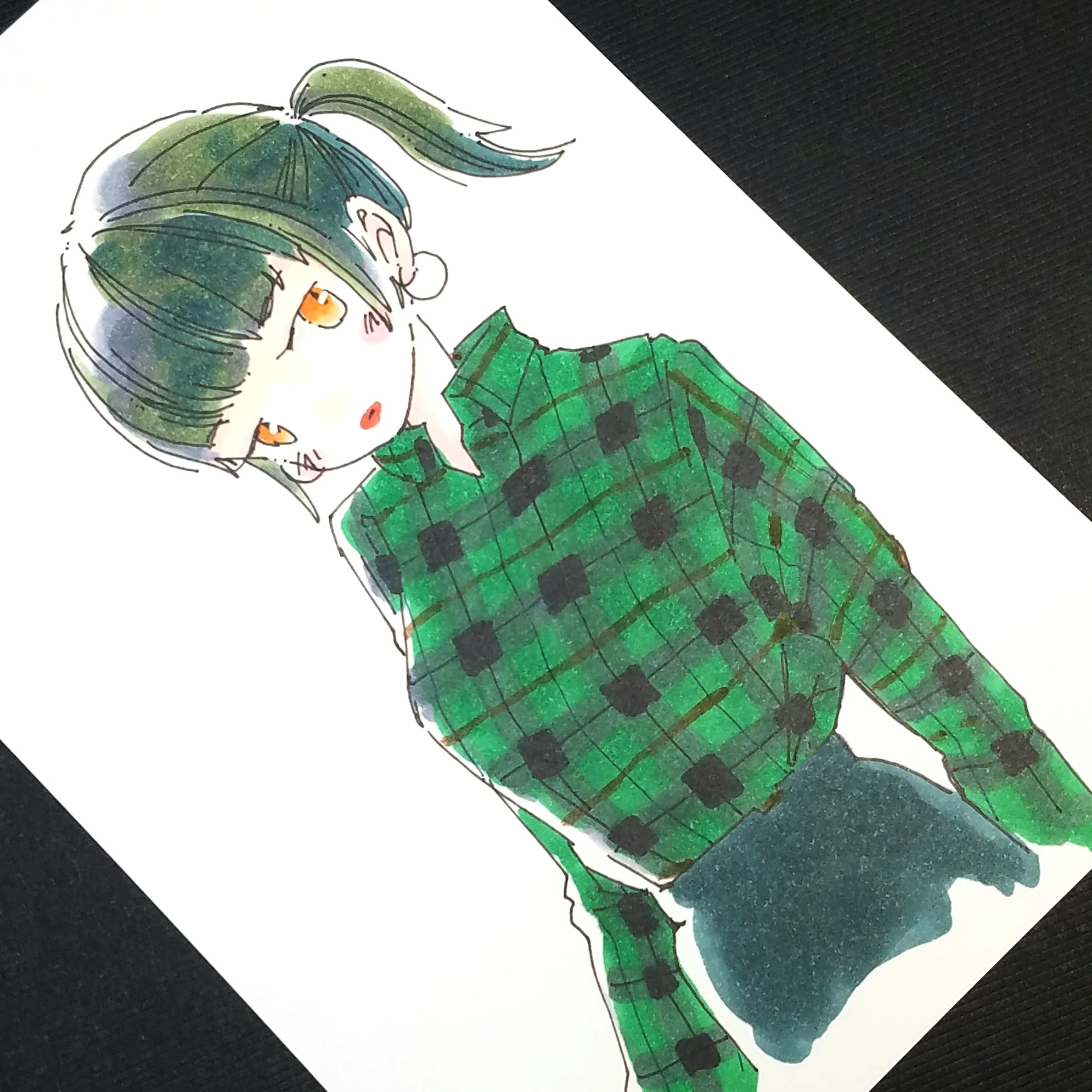 ちゃだるみオンラインイラストレッスン チェック柄 コピック チェック柄 イラスト 女の子イラスト Copic Ilust T Co A5o6kzxg8u Twitter