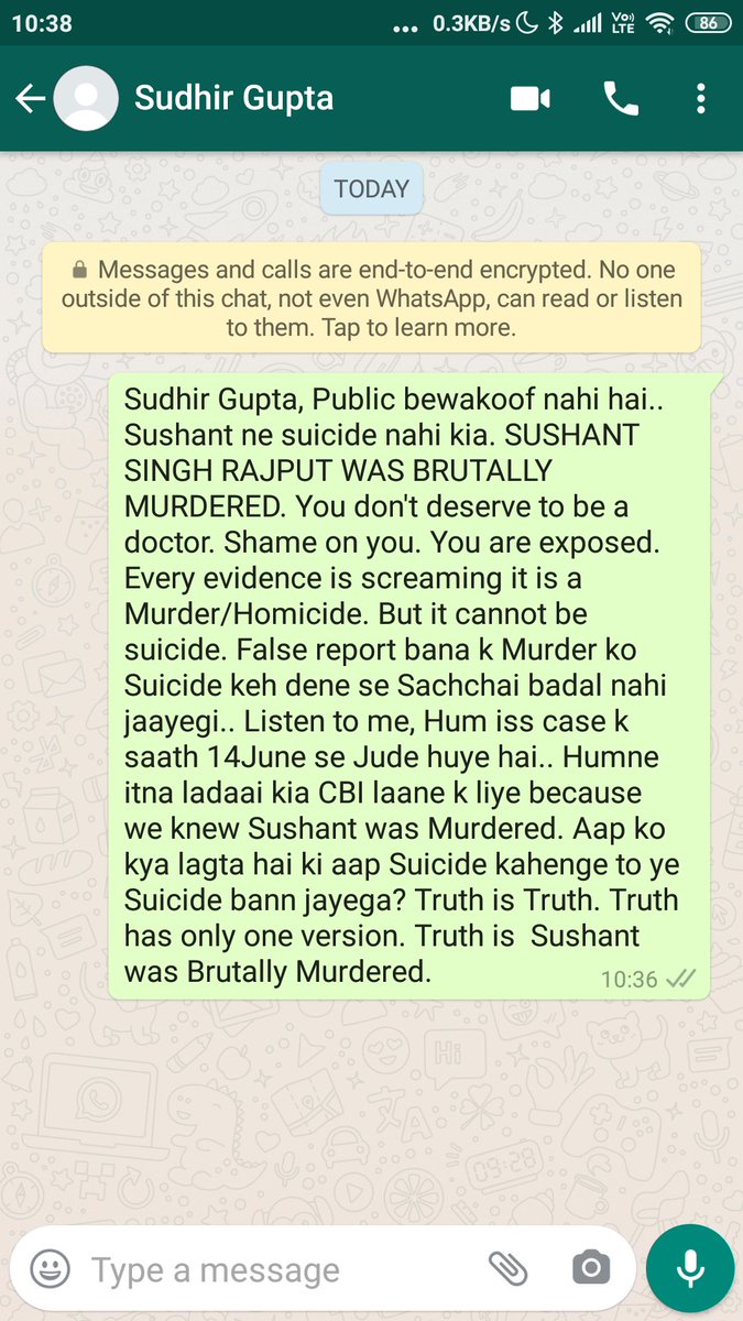 VaniRoy8's tweet image. Message to Sudhir Gupta. He is exposed. How dare he call it as Suicide when there are lot of destruction of evidence. He confessed himself. Chhiiii!

#SushantConspiracyExposed
#ShameOnSudhirGupta
#SackSudhirGupta
#ArrestSudhirGupta