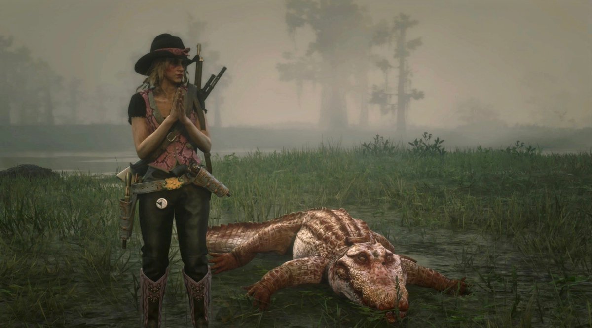 Candysseus's tweet photo. #PhotoModeMonday
Some scars are worth it
#MissCandyLicious vs Legendary #BandedGator #RedDeadOnline #AdvancedCamera #Naturalist
#SweetAsPhotos #RedDeadPics
#RockstarGames #SocialClub #PS4 https://t.co/TaESbIaMaf