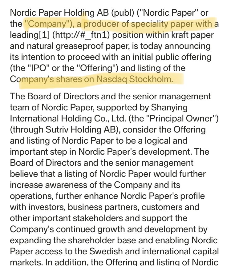 zijoittaja's tweet image. Uusi paperifirma listoille 🇸🇪. IPO tulossa. Se on ihan Nordic noir kamaa...#Nordicpaper