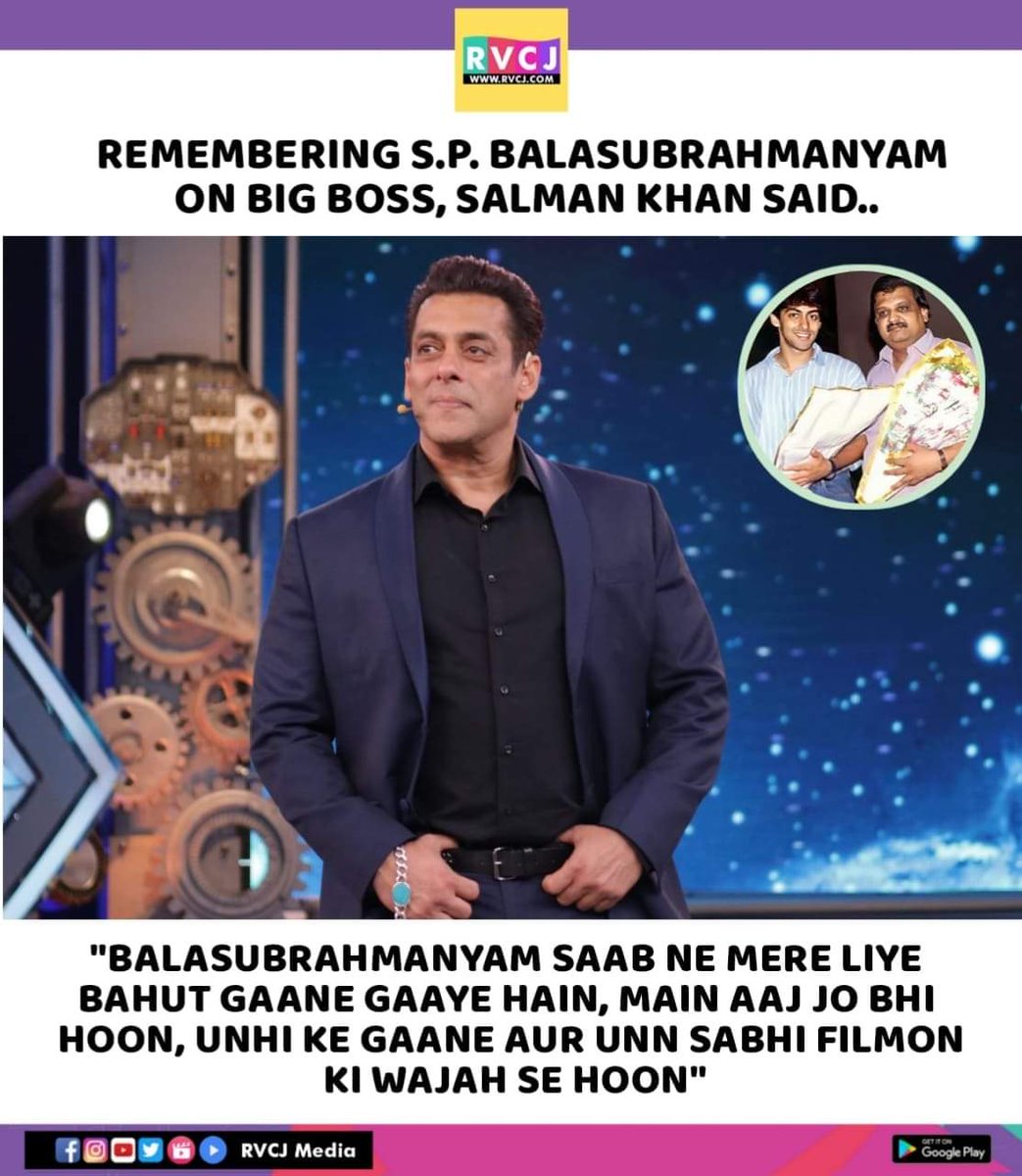 Salman Khan On S P BalaSubramanyam Ji ❤️
#salmankhan #movie #bollywood #celebrity #singing
#RIPSPB
 #ripspbalasubramaniyam #restinpeace #rvcjmovies