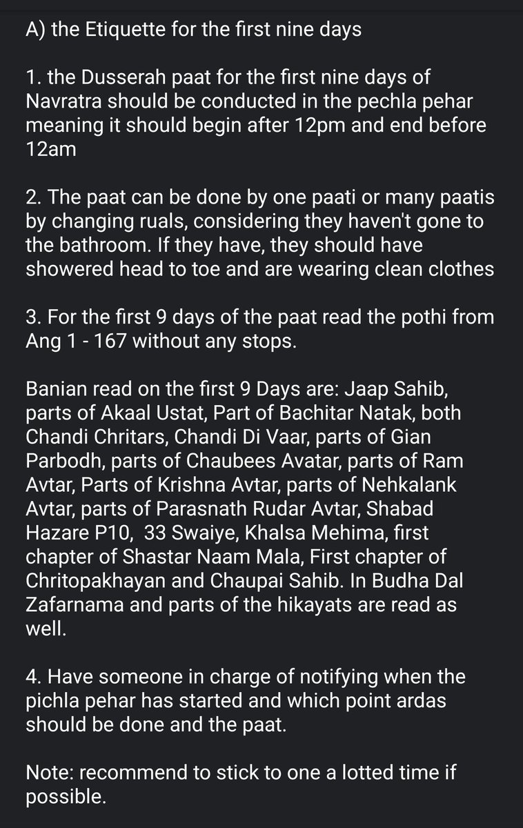 The following is a translation of the Vidhi (etiquette) written in the Dusserah Mahatam Pothi published by Takhat Sri Hazur Sahib and as well as other notes.