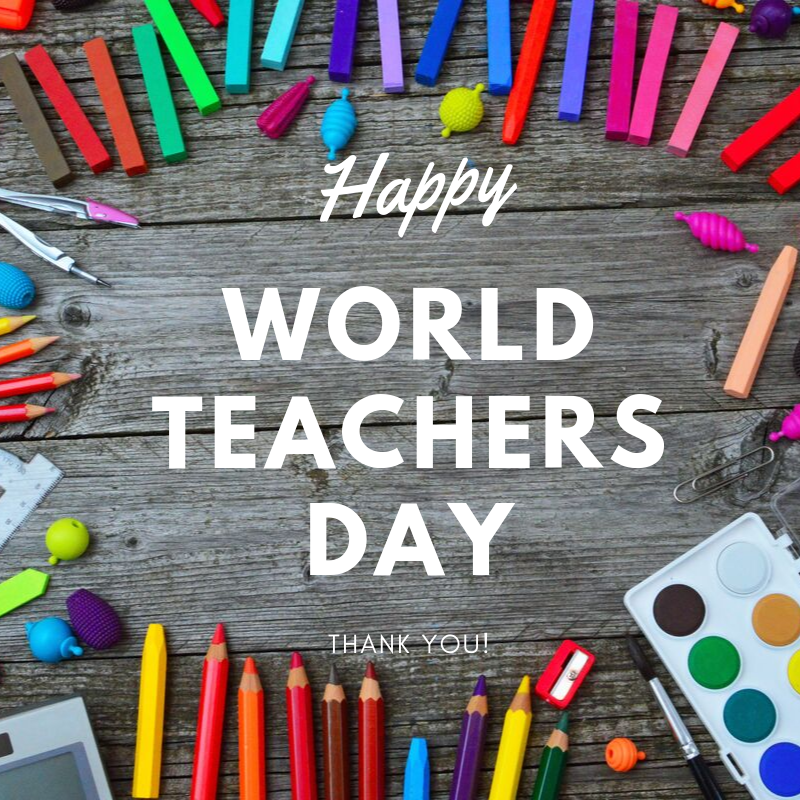 Happy World Teacher's Day to all the hardworking teachers! We appreciate all that you've done for the WORLD. ❤️