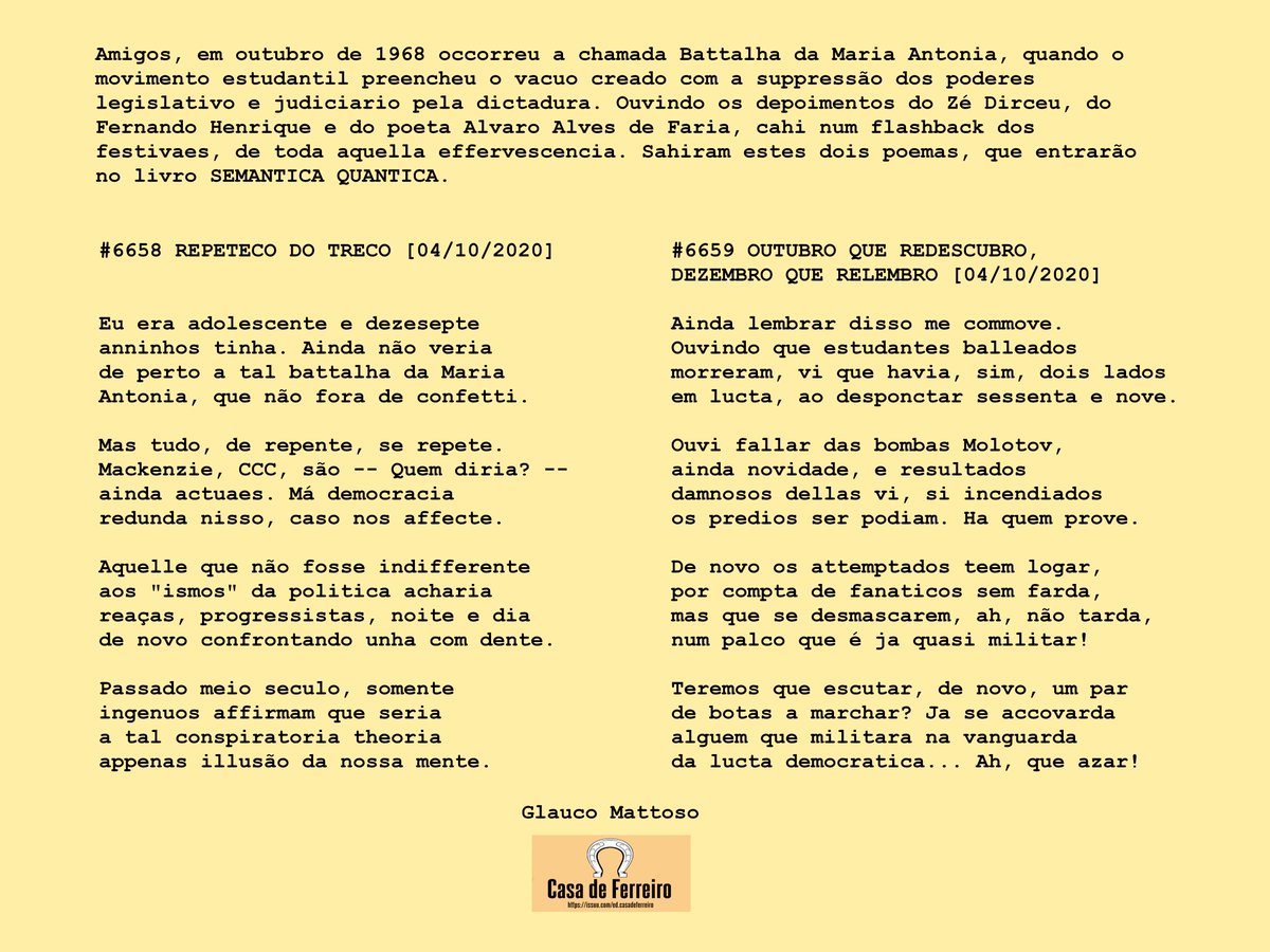 glauco_mattoso's tweet image. #RuaMariaAntônia 
#polarização
#BatalhadaMariaAntônia 
#DitaduraMilitar 
#Democracia 
#Política 
#História 
#eradosfestivais
#SelloCasadeFerreiro 

@Alvaro_de_Faria