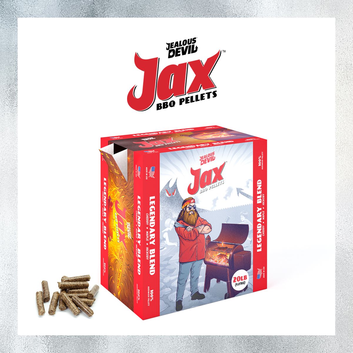 So, there's been some rumors going around … about Jax. Jealous Devil's Legendary Blend of BBQ Pellets is hitting the shelves at the end of October. Are you ready to Legend? #JealousDevil #Legendary #LegendMaker #PureAsHeavenHotterThanHell #Jax #JaxBBQPellets #BBQPellets