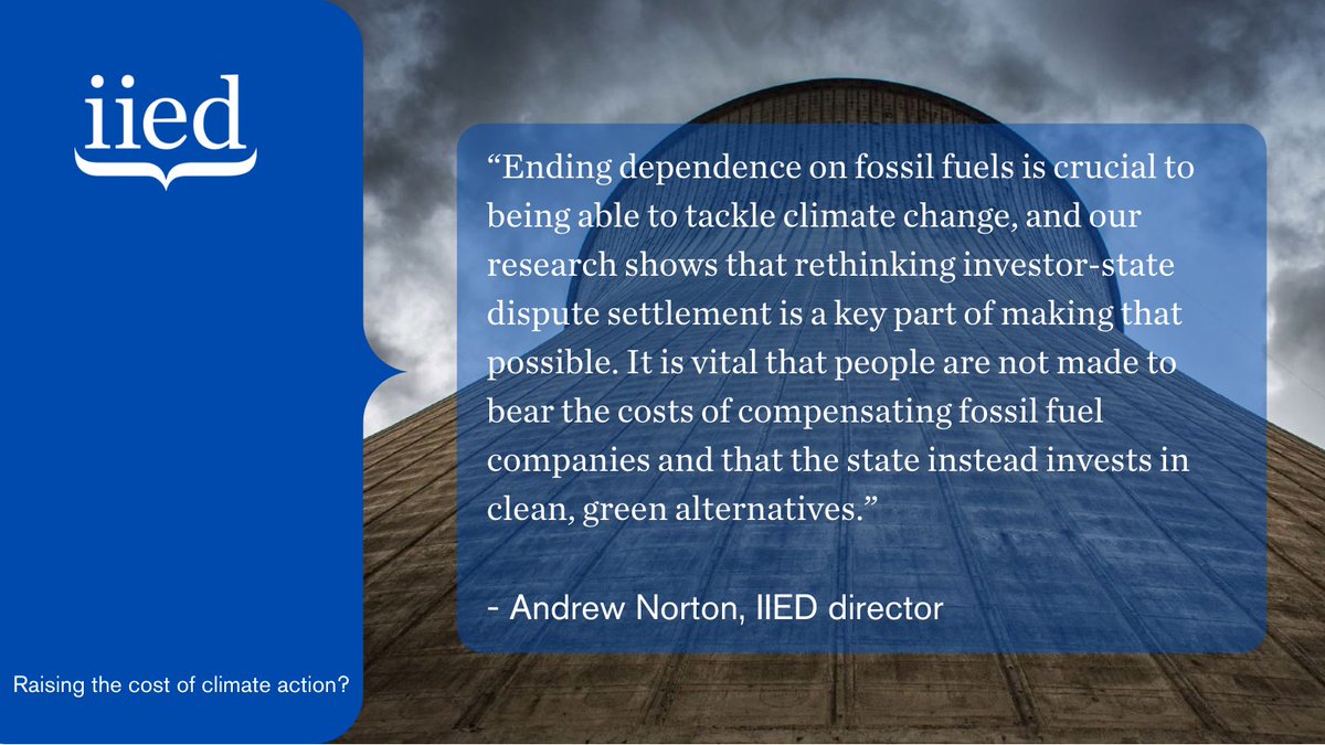 “Ending dependence on fossil fuels is crucial to being able to tackle climate change... It is vital that people are not made to bear the costs of compensating fossil fuel companies and that the state instead invests in clean, green alternatives.” ENDS