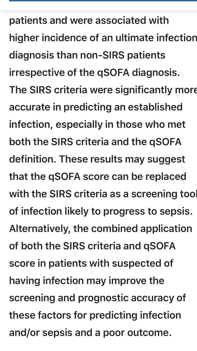 NCAS_Aus's tweet photo. Missed this publication - another study demonstrating  the better performance of SIRS (+/- qSOFA) in predicting an infection diagnosis in ED. Exactly the approach we have taken with the #ThinkSepsisActFast pathway in Victoria @SaferCareVic https://t.co/GoPoUVcEs0