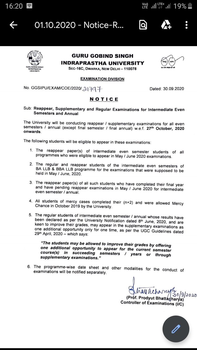 SaranshBhardw15's tweet photo. with COVID-19. I am attaching a screenshot of the notice of GGSIPU.

I really hope, that you will take cognizance of this matter and will act in the best interest of the Students.

Yours Sincerely,
Saransh Bhardwaj

@msisodia  @GGSIPUIndia @barcouncilindia @CMODelhi @Swamy39 https://t.co/yBeg3QBBEE