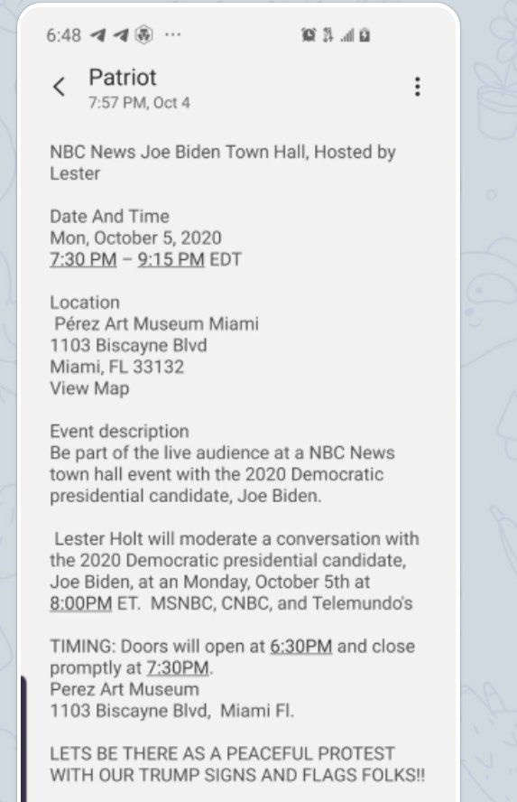 IStand4Trump's tweet photo. #Florida #Trump followers.... @JoeBiden will be in Miami FL. tonight. Please show up with your #Trump flags... #Miami #VCPB #SouthFlorida @FloridaGOP #TrumpRally #RedWave2020 https://t.co/jIUnBEa01U