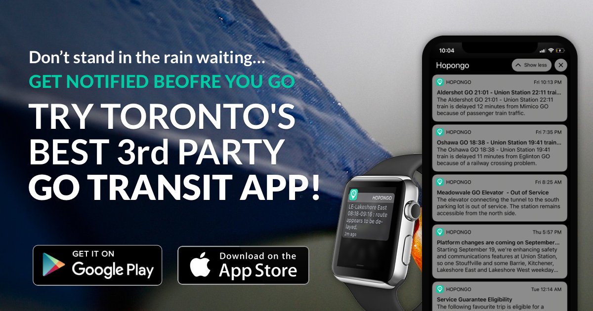 HopongoApp's tweet image. Stay Dry &amp;amp; Get notified before you GO with Toronto's best 3rd party @GOtransit app! @HopongoApp buff.ly/2tweeRF #GOtrain #transitassistant #gotransitassistant #metrolinx @Metrolinx #hopongo #hopongoapp #Toronto