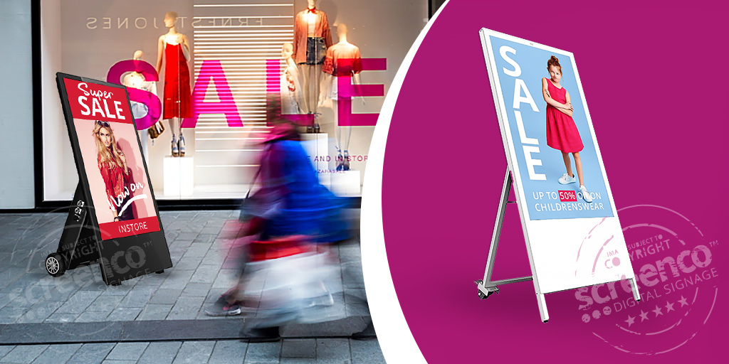 Our battery-operated #digital A-Frames for #covid19 #safedistancing #NHS #retail #corporate #organisations #transport Both internal and external options available.
Please don’t hesitate to contact our team of #digitalsignage  Experts to discuss any of your requirements today!