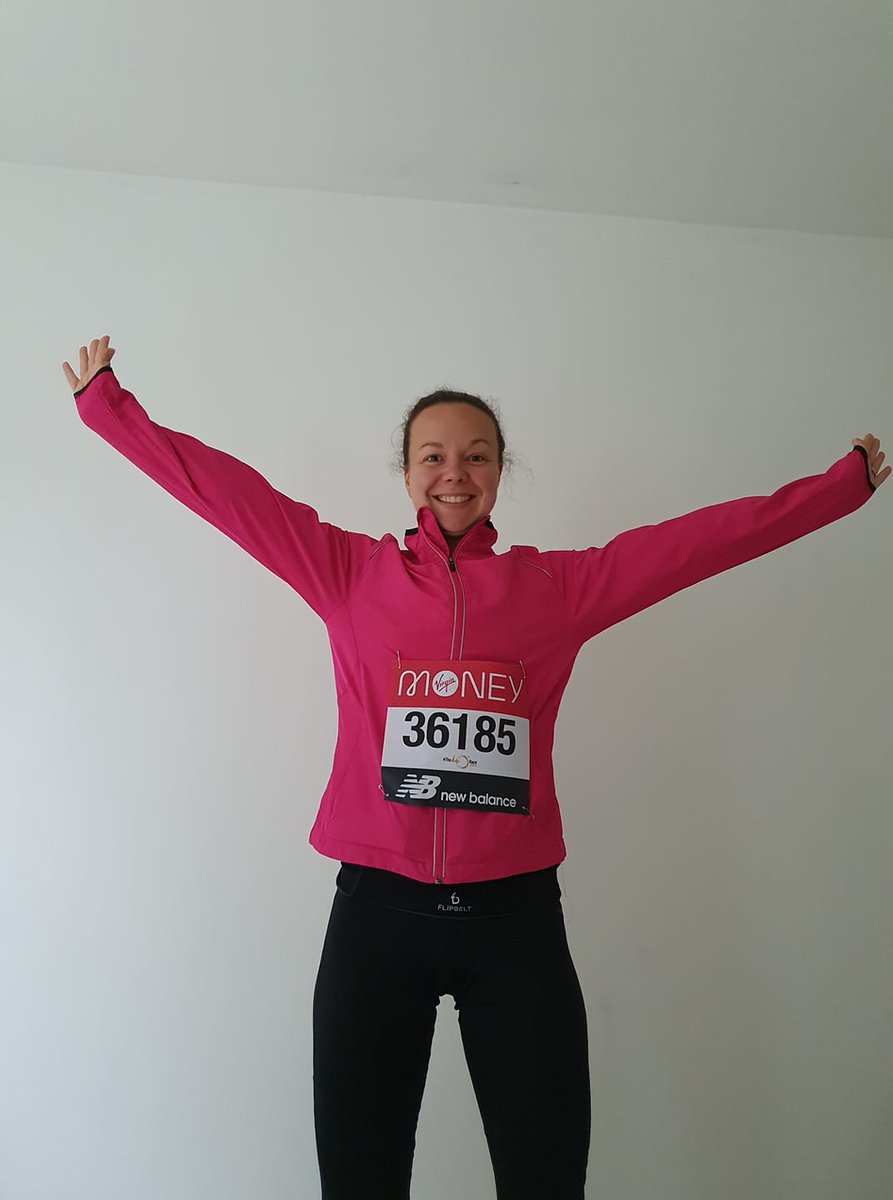 Jocelyn_P's tweet photo. Now that I've come out of the other side of insane tiredness, I feel pretty good to have completed a genuine one of a kind #LondonMarathon yesterday!! Big shout out to the weather Gods for a perfect day 😁 Congrats to all that ran virtually!  #The40thRace #london #run 🏃‍♀️🏅 https://t.co/bqSmTs2MLZ