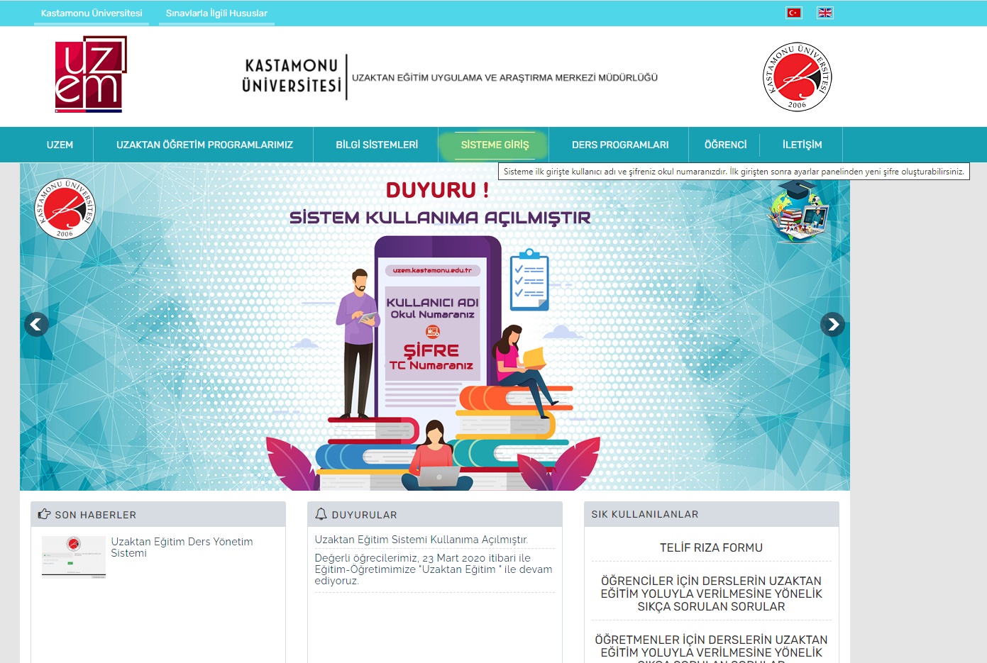 kastamonu üniversitesi öğrenci girişi