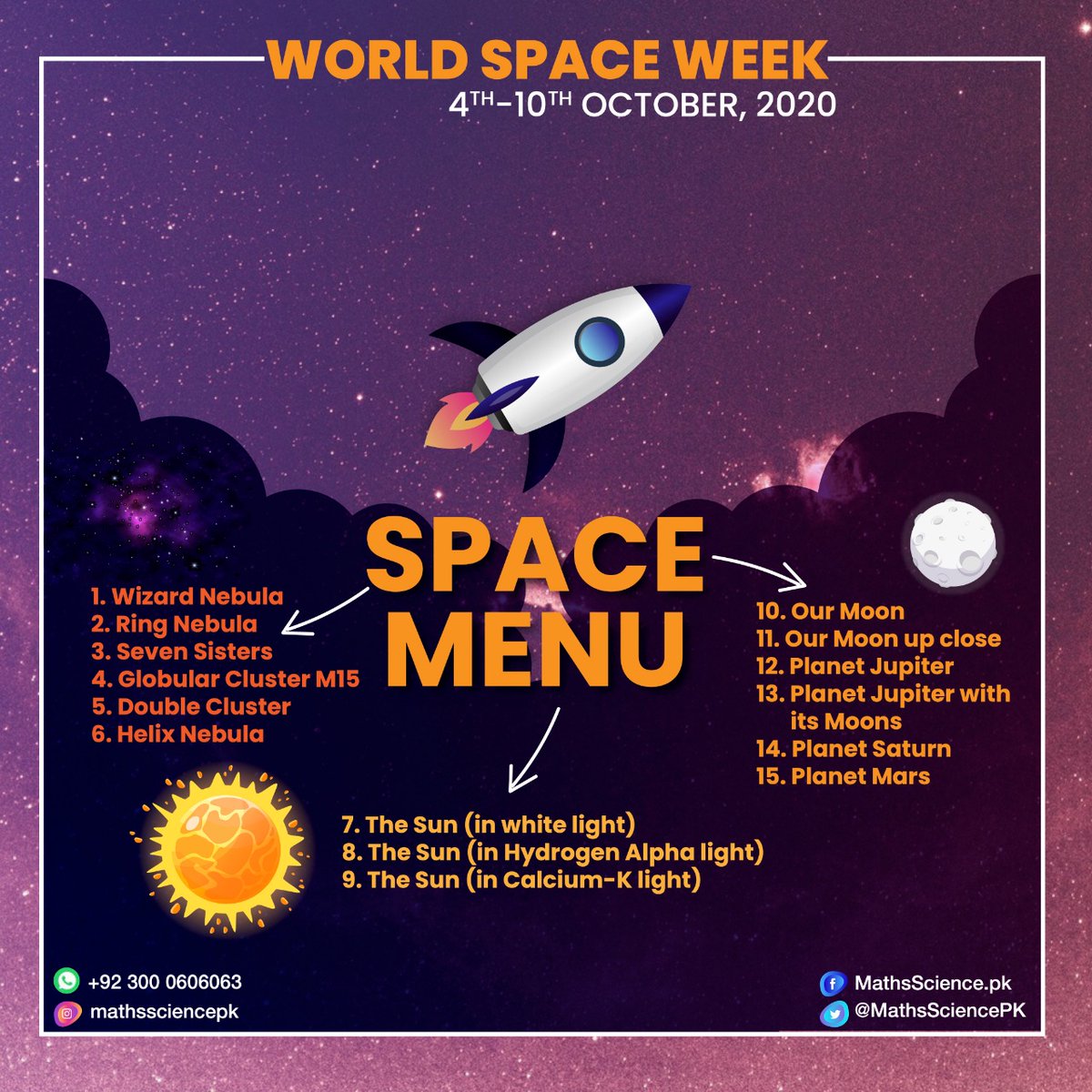 IBAheads's tweet image. Today marks start of #WorldSpaceWeek2020. In partnership with Lahore Astronomical Society,Pak Astronomers Islamabad &amp;amp; Karachi Astronomers Society,PAMS brings you opportunity to own high-res space image of your choice!Reach out to us Whatsapp,Fb,Instagram or Twitter #AstroPakistan