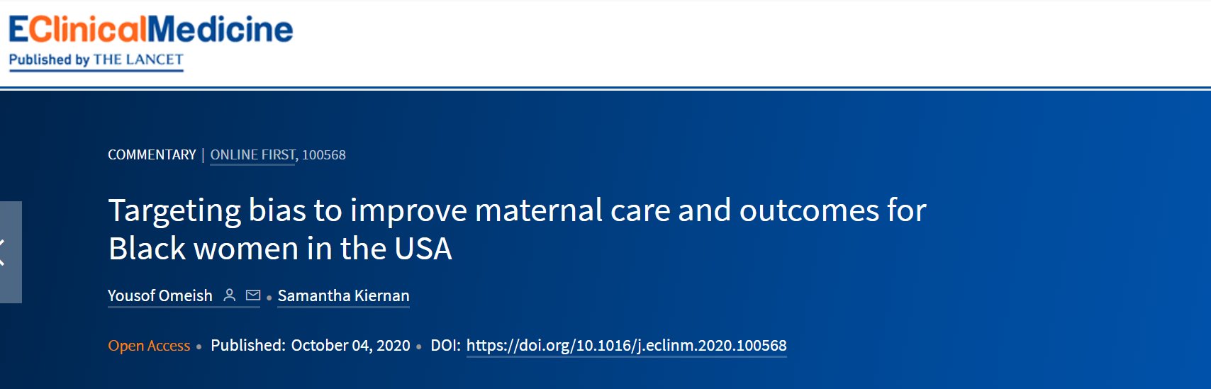 eClinicalMedicine The Lancet Discovery Science on Twitter "NEW Comment by Yousof Omeish