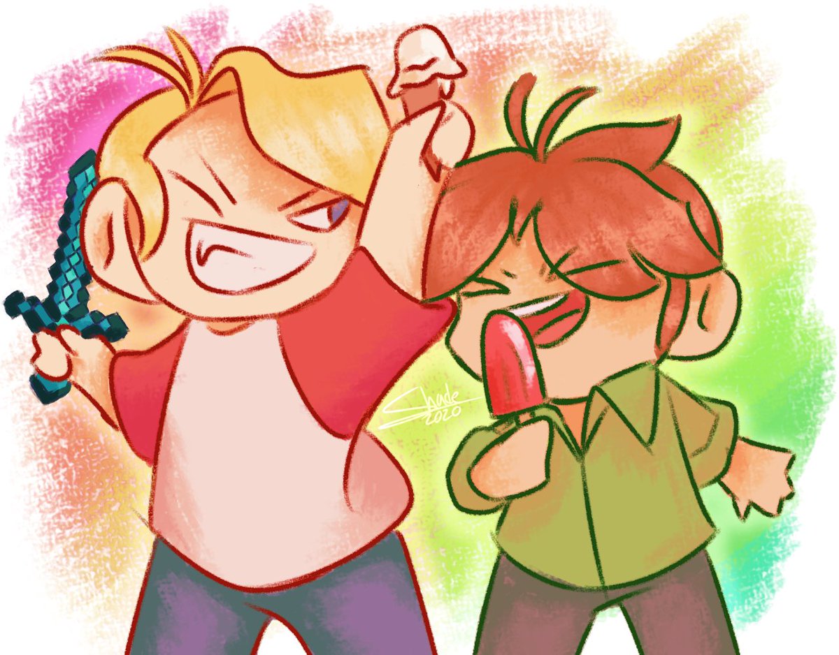 cynicalshade's tweet photo. TOMMY AND TUBBO WITH FROZEN TREATS :D
day 4, summer :)
#mcyttober #tubbofanart #tommyinnitfanart #dbttwt #clingytwt https://t.co/7eY3m9Zv0I