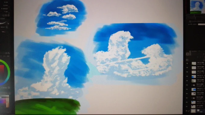 今日の #朝活 No.80

朝活投稿忘れてたぁ!!
今日は雲をひたすら描いてみました?

雲は割と簡単にそれっぽく描けますね‼️課題は植物…

#イラスト好きな人と繋がりたい 
#今日の積み上げ
#イラスト https://t.co/bXHwzpDjZE 
