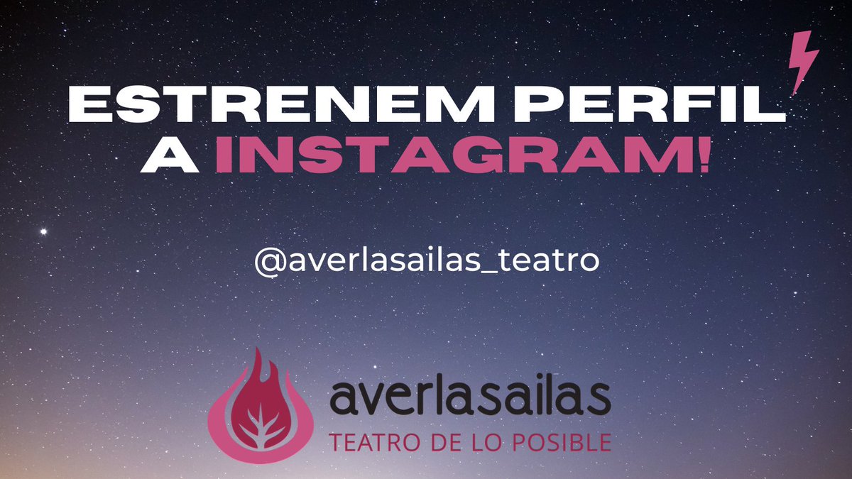 🥳 Ens estrenem a Instagram!

🎭 Aquí trobareu: #teatre, #feminisme i molt més!

🎤 Ens seguiu i en feu difu?

#Averlasailas #teatrodeloposible #teatrodelasoprimidas #teatrodeloprimido #teatredeloprimit #teatro🎭 #feminisme #feminismo #teatrofeminisma #perspectivadegenero