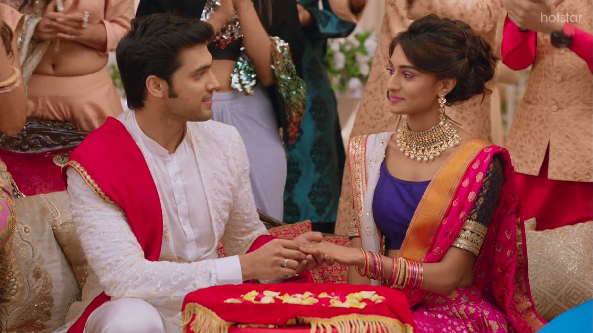  #KasautiiZindagiiKay Scene 7:  #AnuPre engagement! The ecstatic couple get engaged again in the presence of friends n family! This time there is no Komo, no Bajaj, no evil, Just Happy n content hearts around them!  #AnuragBasu  #ParthSamthaan  @StarPlus  @ektarkapoor  @LaghateParth
