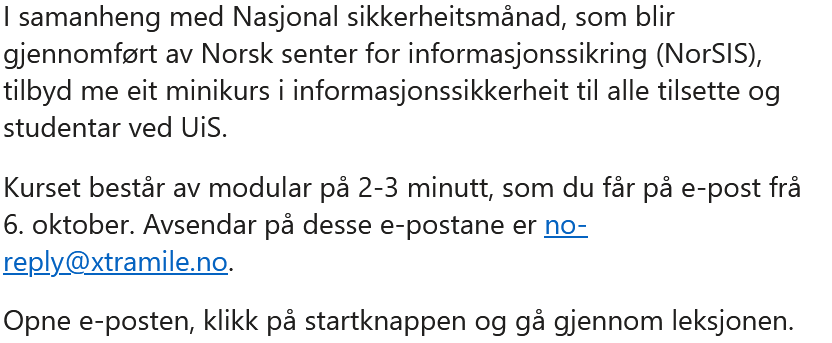 SeniorFrosk's tweet photo. NorSIS feirer nasjonal sikkerhetsmåned med å lære folk opp til å klikke på linker i epost fra tvilsomme avsendere
#notdoingitright https://t.co/kcaBWJ7bte