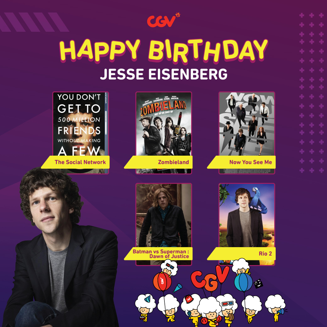 Happy 37th Birthday Jesse Eisenberg! Sebutin satu filmnya yang bikin 
