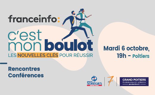 🚨[ÉVÉNEMENT] « C’est mon boulot » Poitiers, c’est demain ! 
Venez rencontrer et échanger avec les professionnels de votre région ⤵️
🗓mardi 6 octobre 
🕣19h 
📍Salons de Blossac 

Avec @Grand_Poitiers <a href="/SOREGIES/">Groupe Sorégies</a> <a href="/le7info/">Le7info</a> 

francetvinfo.fr/partenariats/e…
