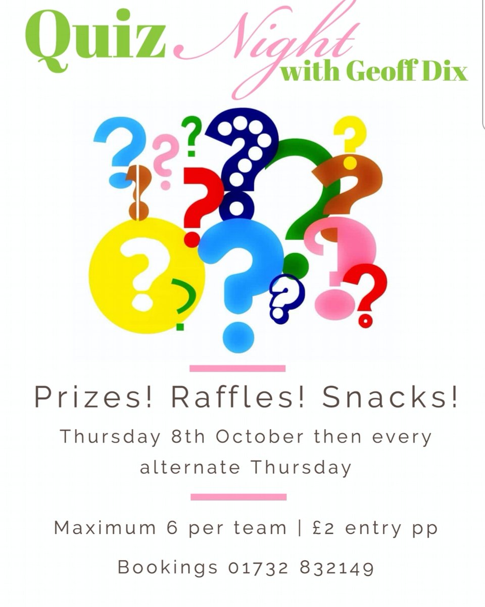 Quiz means fun, cash prizes, snacks and a harvest box raffle! Thursday 8th October. A couple of new teams would be amazing!
Come and join us🥂