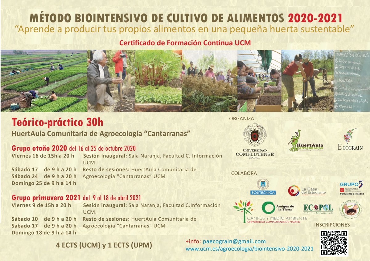 Curso "Método Biointensivo de Cultivo de alimentos" UCM - Octubre 2020

Y tiene reconocimiento de 4 ECTS para estudiantes UCM y 1ECTS para estudiantes 

<a href="/HuertAulaUCM/">Cantarranas UCM</a>