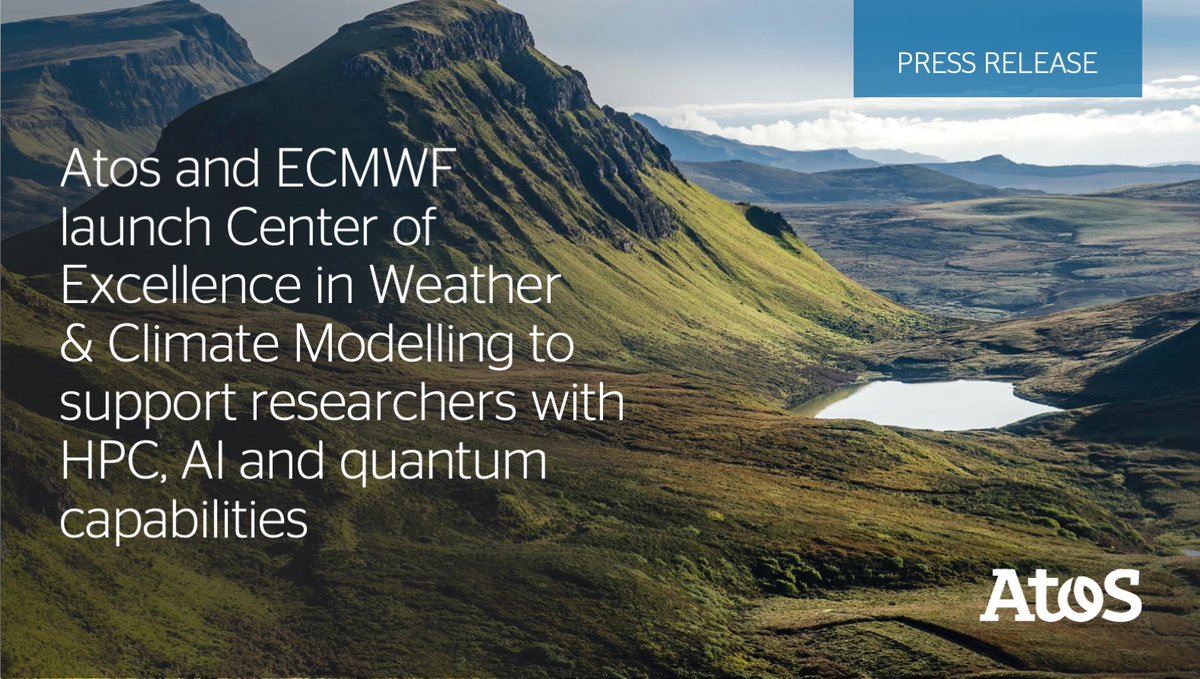 We are proud to support <a href="/ECMWF/">ECMWF</a> with the creation of a new center of excellence in #HPC, #AI and #Quantum computing for Weather &amp; Climate.

It will support ECMWF scientists in their work on weather forecasting, prediction and global climate modelling.
▶ okt.to/9x4w8T