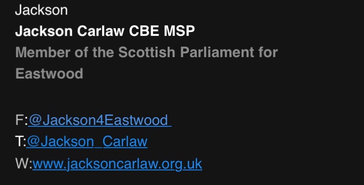 We’ve also had a response from  @Jackson_Carlaw - thank you for your support, Jackson!