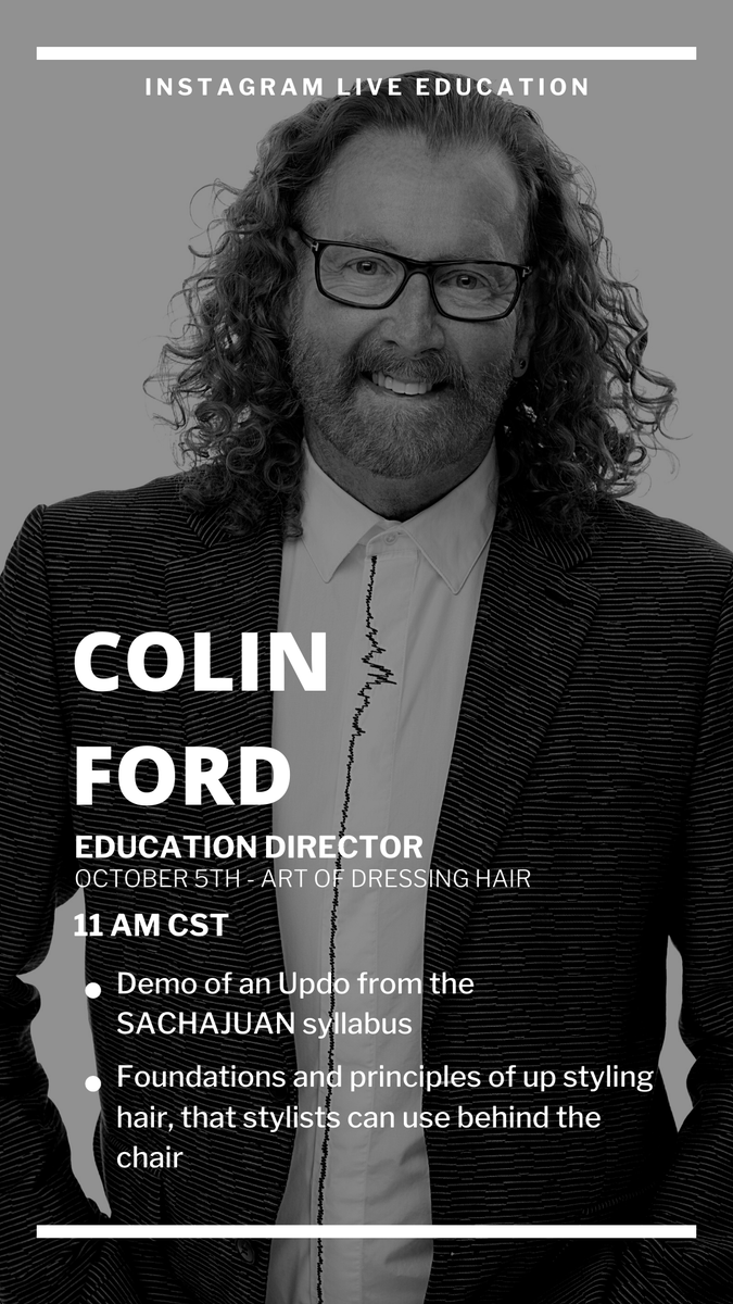 The third Instagram Live Education is scheduled for today, October 5th with our Education Director Colin Ford. Colin will talk about the art of dressing hair at 11:00 AM CST on our Instagram. Stay tuned!
