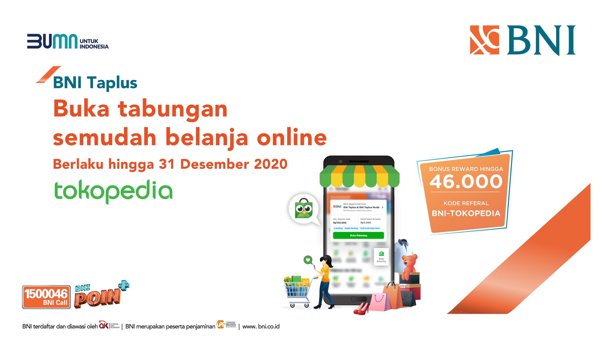 Pt Bank Negara Indonesia Persero Tbk On Twitter Mau Buka Tabungan Tapi Gak Pengen Antri Di Kantor Cabang Tenang Sekarang Kamu Bisa Buka Tabungan Bni Di Aplikasi Tokopedia Buka Aplikasi Tokopedia Masuk