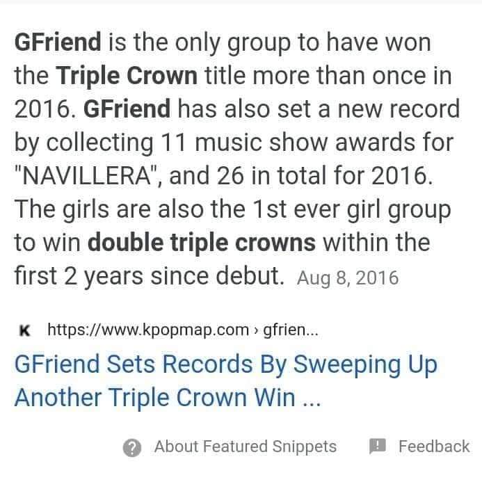 GFRIEND PLACED SECOND WITH THE NUMBER OF WINS FOR GIRL GROUPS, BEHIND THE APINK WHO RECORDED A TOTAL OF 17 WINS.---GFRIEND ROUGH DOWNLOADS IS +1,565,280 AND THE TOTAL OF STREAMING IS +80,839,024 AS 27 WEEK.---GFRIEND FIRST FULL ALBUM "LOL" REACHED 60,000 IN PRE- ORDERS.
