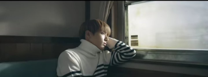 In the next scene, Jungkook is alone on the train, the train being the symbol of the transformation of the human life. We can't predict where our journey of life will end but we can definitely go somewhere else. ++