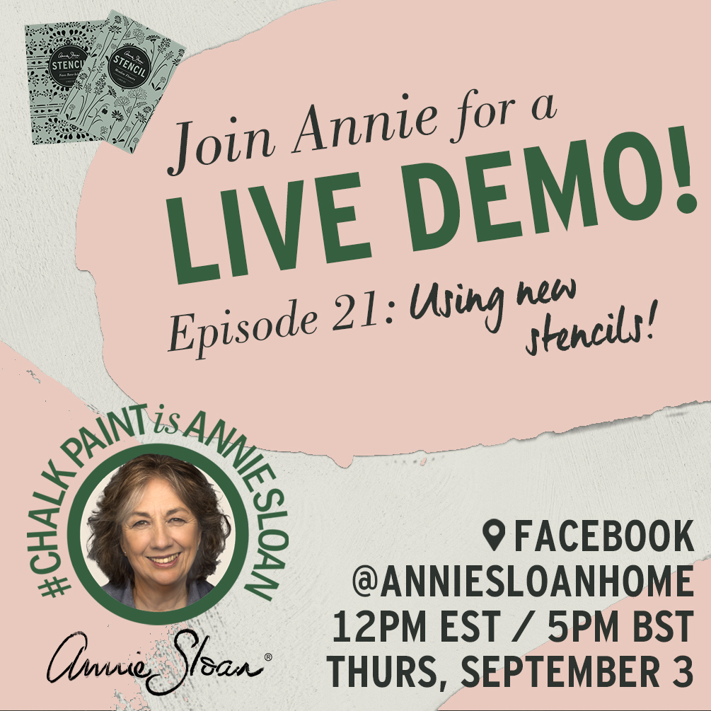 AnnieSloanHome's tweet image. SO MANY EVENTS THIS WEEK! Facebook Live, THURSDAY. Showcasing my new stencils. Who's joining me???