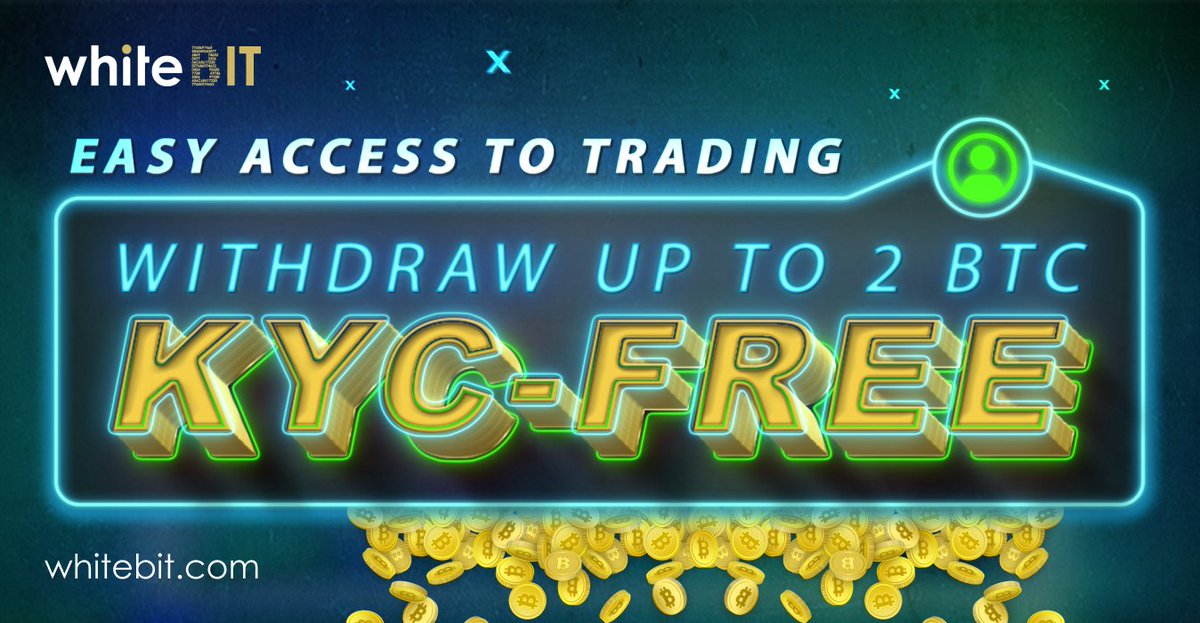 WhiteBit's tweet photo. 👥 Access the world of crypto without KYC👥

On our exchange, you can trade, make limitless deposits, and withdraw up to 2 $BTC a day KYC-free!

There’s no need to submit your documents and wait for approval anymore! 

Trade now:  https://t.co/AUKGkKdaRn https://t.co/m3uHL0CpMp