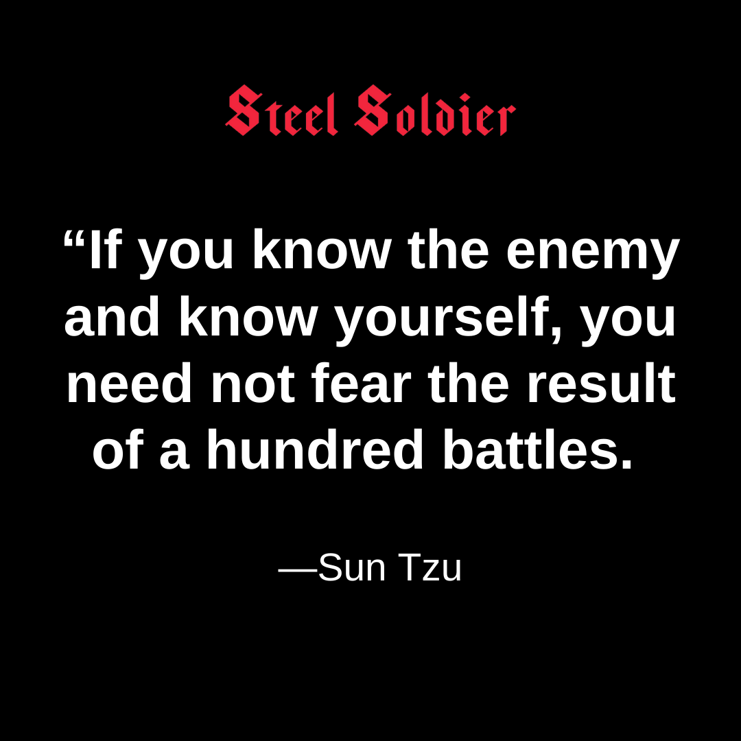 SteelSoldierDoc's tweet photo. Know your enemy. Know yourself. 
#ptsd #veterans #veteran #suicideprevention #mentalhealth https://t.co/ISVv4HN1N9