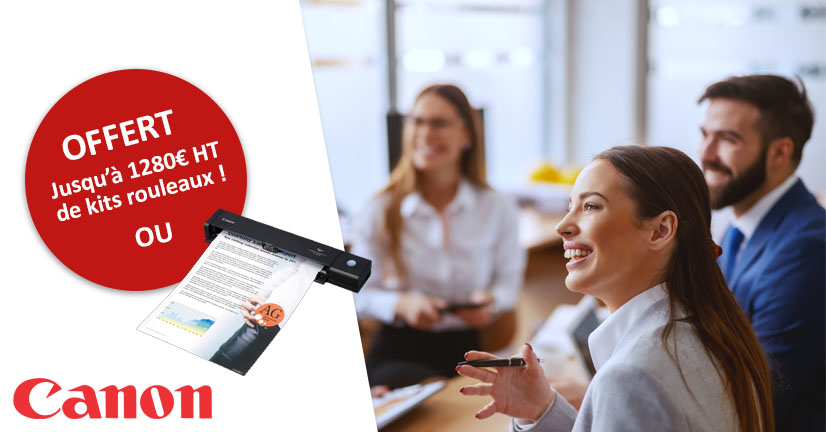 [FRANCE] Revendeurs, du 1er octobre au 31 décembre 2020, faites profitez à vos clients des nouvelles promotions Canon ! OFFERTS : un scanner portable P-208II ou plusieurs kits rouleaux sur une sélection de scanners ! Pour en savoir plus sur les modalités,lnkd.in/d3NbBCF